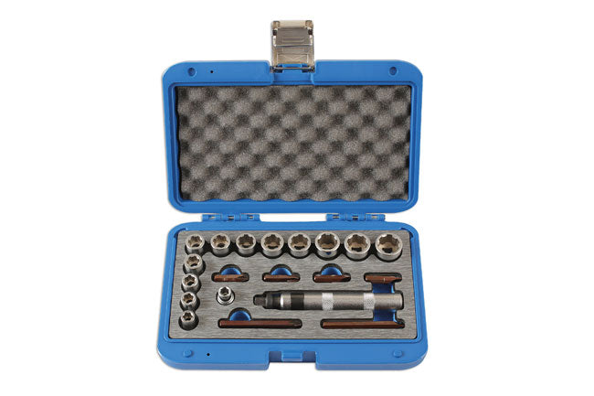 LASER 6219 20pc Bolt Extractor Nut Set Steel Removing Damaged Stripped Fasteners