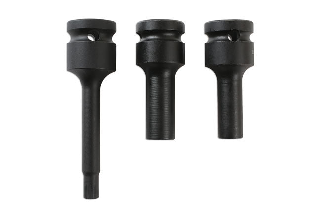 LASER 6345 Split Rim Socket Bit Set 3pc 1/2" Drive For OZ 10-Point Fasteners