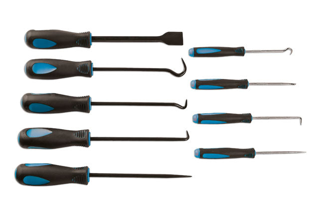LASER 6382 Pick Hook & Scraper Set 9 Pieces Chrome Vanadium Steel Tool Kit