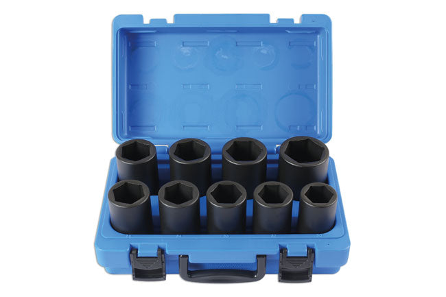 LASER 6409 Deep Impact Socket Wrench Set Chrome Molybdenum Steel 3/4" Drive 9pc