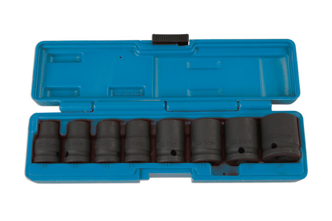 LASER 6490 Impact Socket Set 1/2" Drive 8pc Chrome Vanadium Impact Sockets