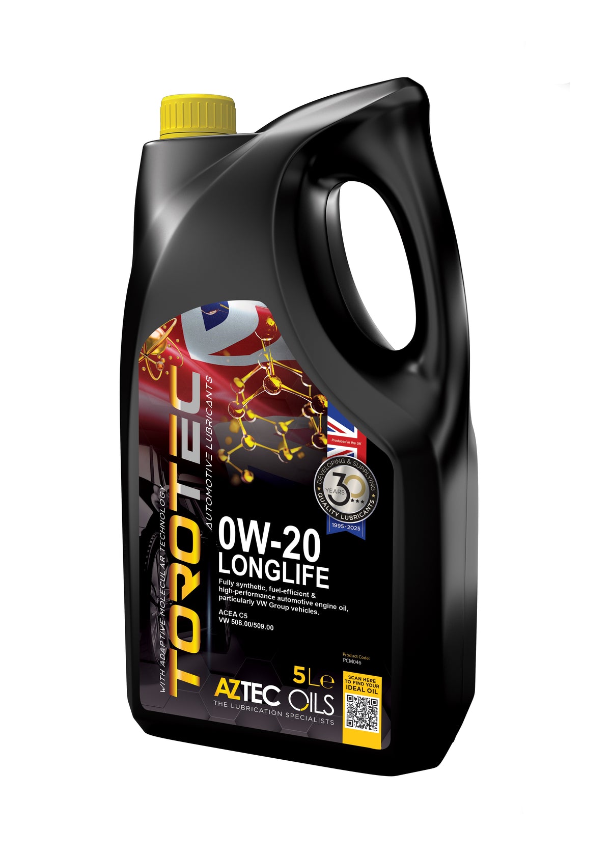 Engine Oil 5L TOROTEC 0W-20 Longlife Fully Synthetic Aztec Oils PCM046-S50