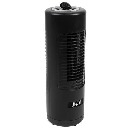Sealey 12" Oscillating Desk Tower Fan 2-Speed With Matte Finish - Black STF12C