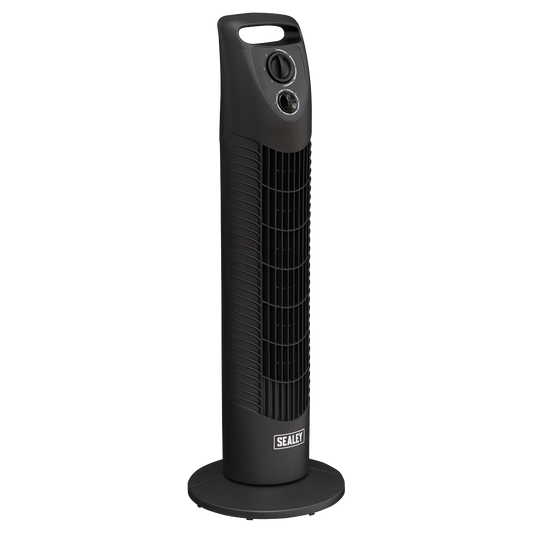 Sealey Oscillating Tower Fan 3-Speed 30In 230V Matte Finish - Black STF30