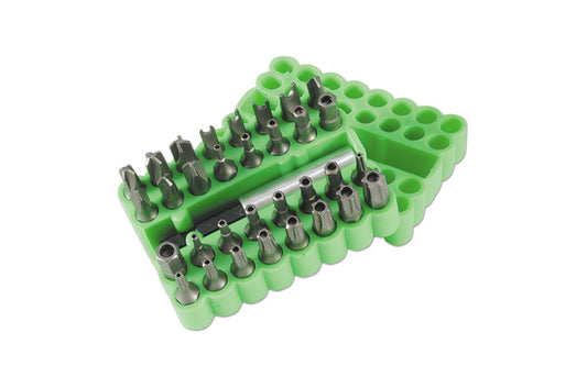 LASER 1733 33Pcs Screwdriver Tamperproof Torx Star Bit Set 1/4" Drive Steel