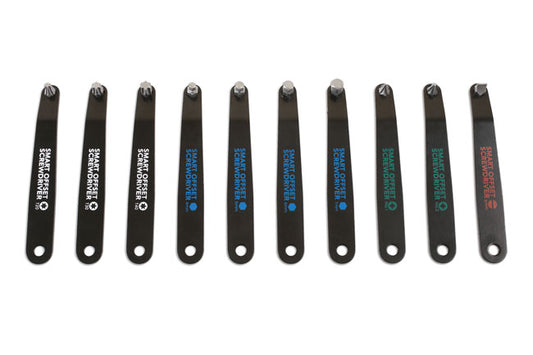 LASER 6709 10Pcs Screwdriver Low Profile Offset Kit Flat PzDrive Hex Star Steel