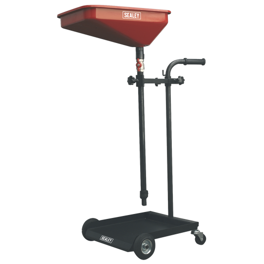 Sealey Waste Oil Drain Collector Heavy Duty Trolley With Handle Red/Black AK449D