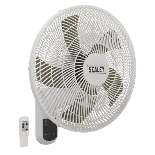 Sealey 18" 3-Speed Wall Fan With Remote Control 230V 97m³/min - White SWF18WR