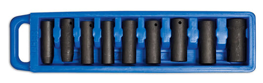 LASER 1749 Deep Impact Socket Set 1/2" Drive 9-Piece Chrome Vanadium Steel