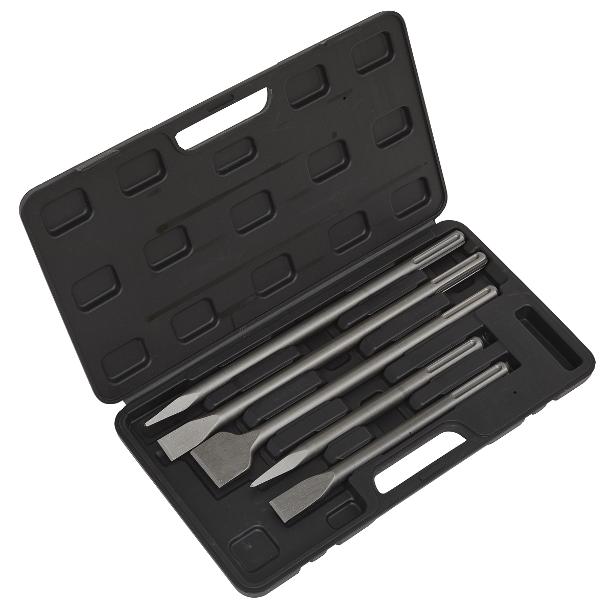 Sealey 5 Piece SDS MAX Chisels Supplied Sturdy Storage Case Demolition Kit 314C