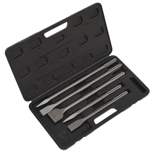 Sealey 5 Piece SDS MAX Chisels Supplied Sturdy Storage Case Demolition Kit 314C