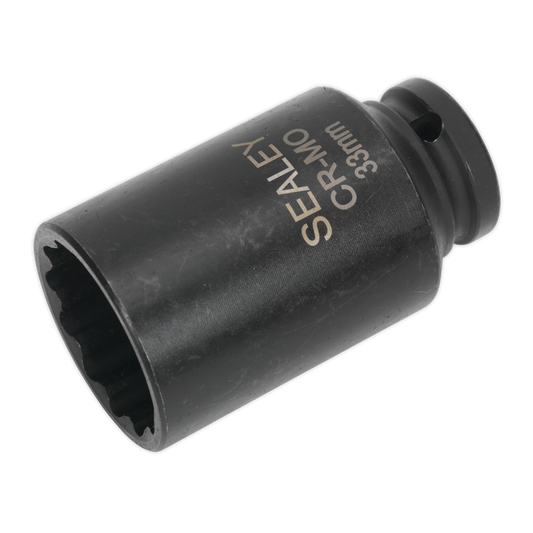 Sealey Impact Socket 33mm Bi-Hex Deep 1/2" Square Drive Heat Treated SX0041