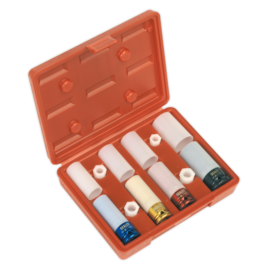 Sealey Alloy Wheel Impact Socket Set 4 Pieces 1/2" Square Drive 6-Point SX030
