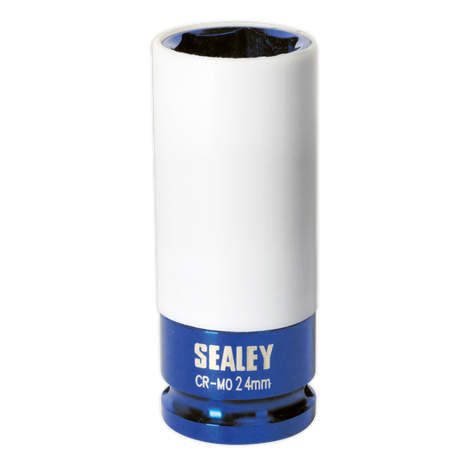 Sealey Alloy Wheel Impact Socket 24mm 1/2" Square Drive 6-Point SX03024