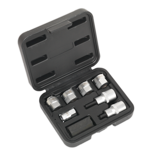 Sealey Strut Nut Set For McPherson 1/2" Square Drive 8 Pieces Silver SX0331