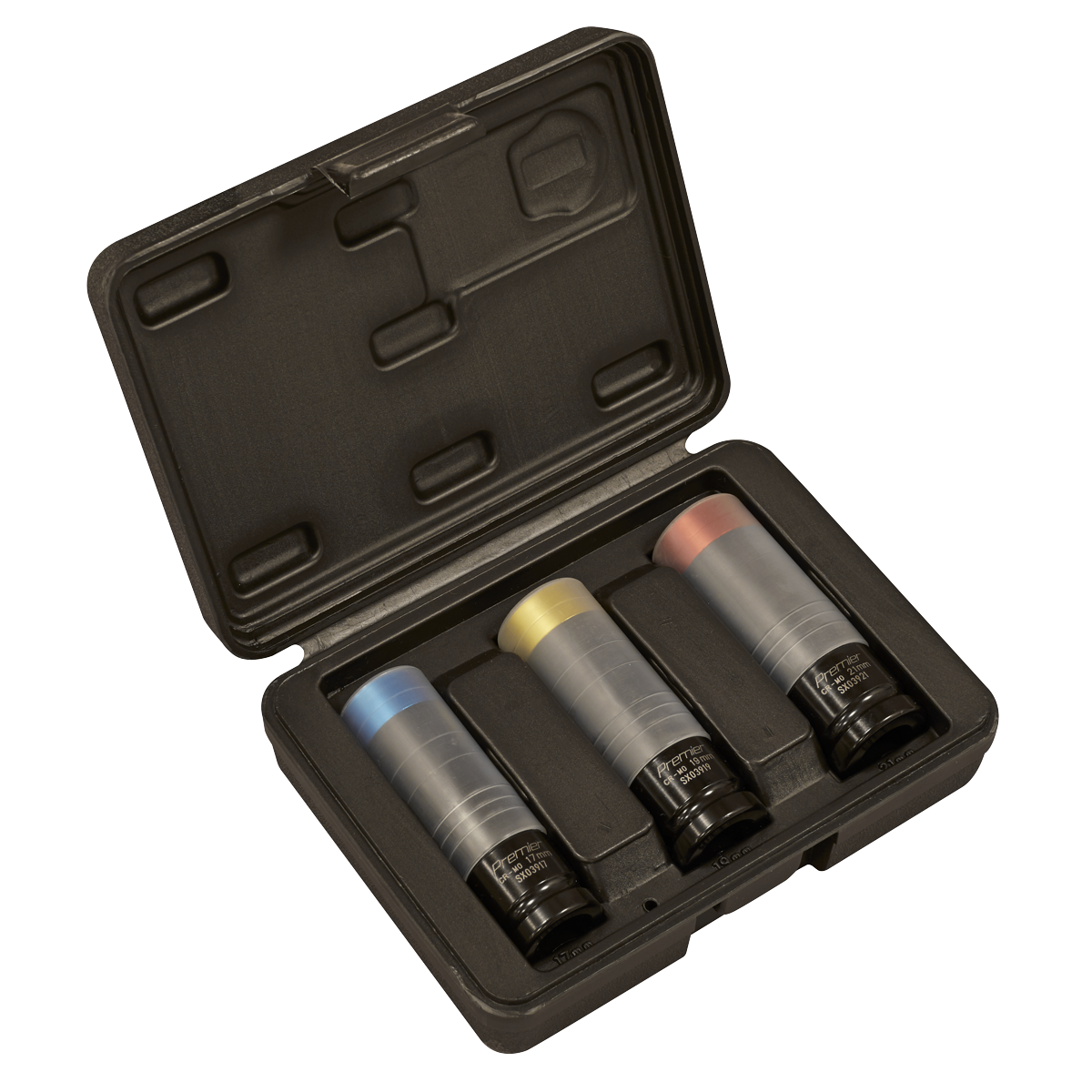 Sealey Alloy Wheel Ultra-Power Impact Socket Set 3pc 1/2" Square Drive SX039