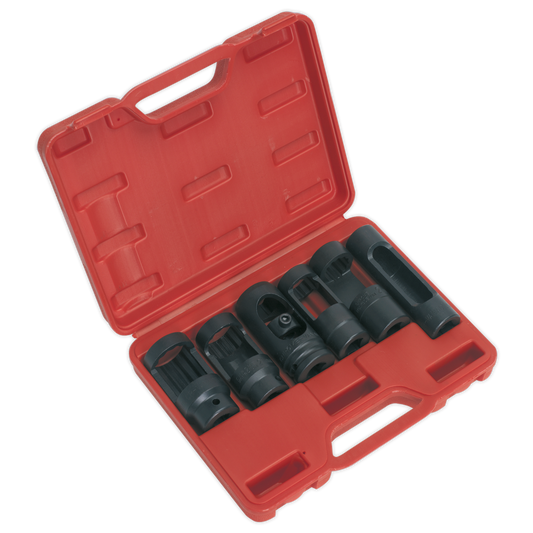 Sealey Diesel Injector Window Socket Set 6 Pieces 1/2" Square Drive Tool SX0401