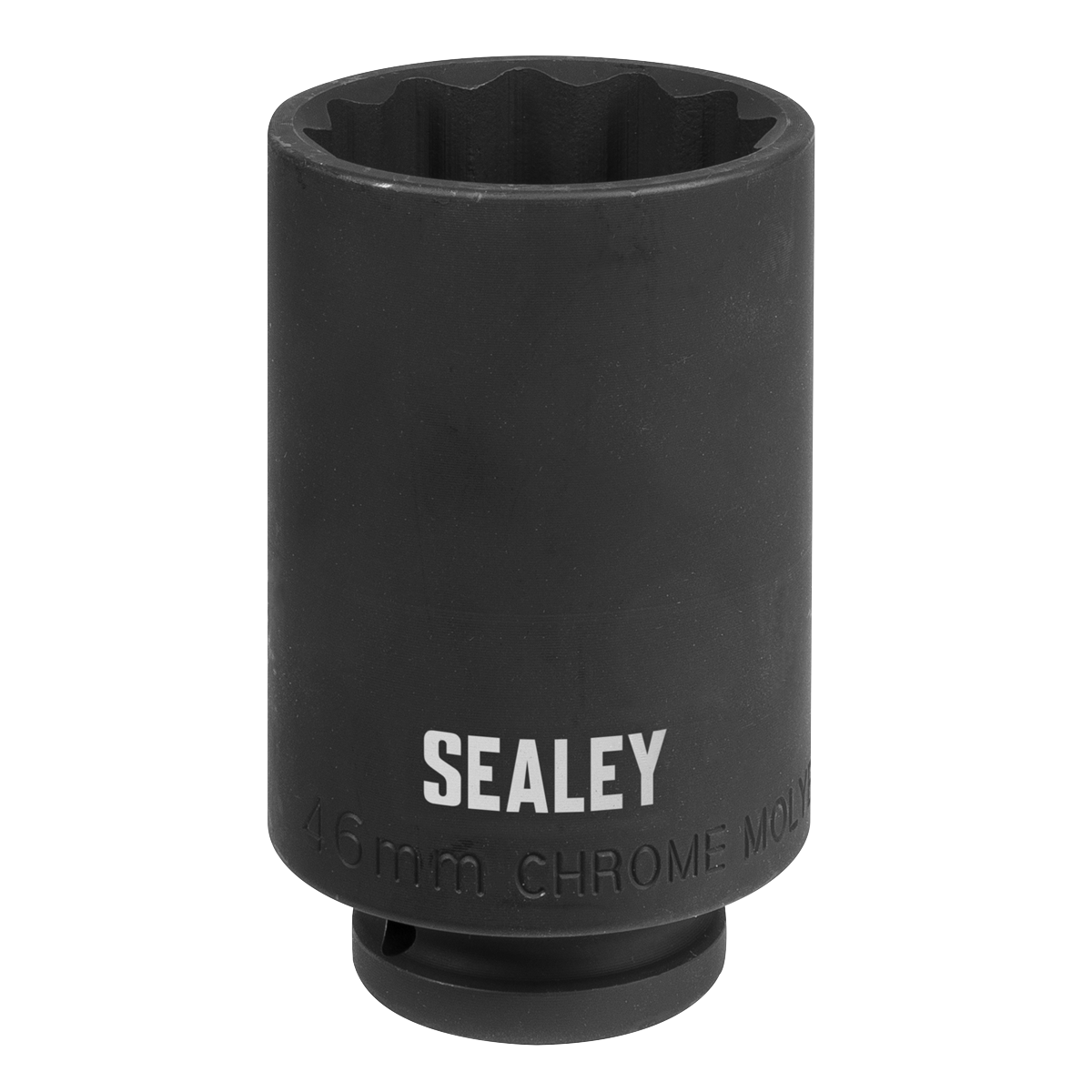 Sealey 1/2" Square Drive 46mm 12PT Impact Socket Black Phosphate Finish SX046