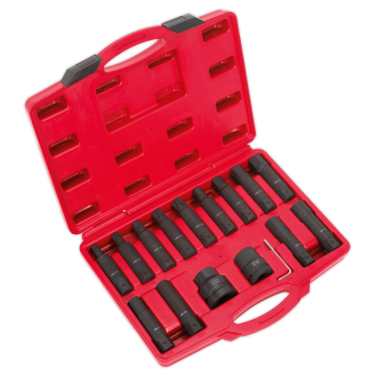 Sealey Impact TRX-Star 3/4" & 1" Square Drive Socket Bit Set 16 Pcs Tool SX098