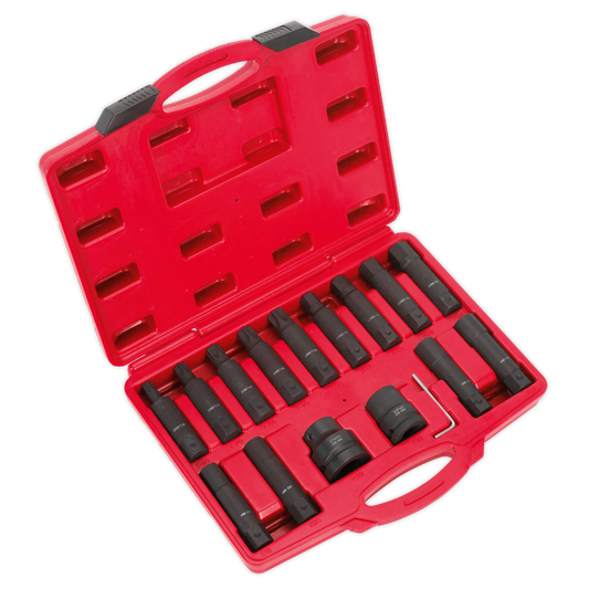 Sealey Impact TRX-Star 3/4" & 1" Square Drive Socket Bit Set 16 Pcs Tool SX098