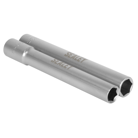 Sealey Extra-Deep Socket Set 10 & 12mm 2 Pieces 3/8" Square Drive SX1012