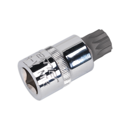 Sealey M16 x 55mm 1/2" Square Drive Security Spline Socket Bit S2 Steel SX107