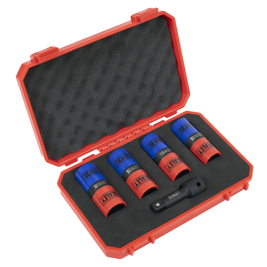 Sealey Alloy Wheel Double Ended Impact Socket Set 1/2" Square Drive 5 pc SX1820S