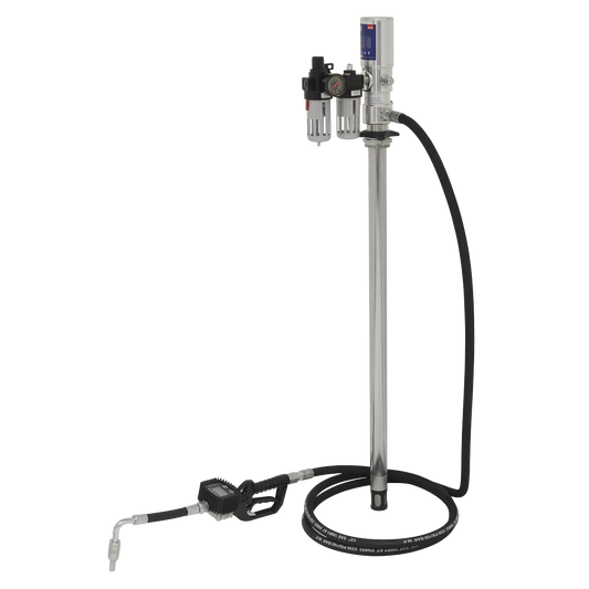 Sealey Air Operated Oil Dispensing Pump Station With Hose - Silver AK4560D