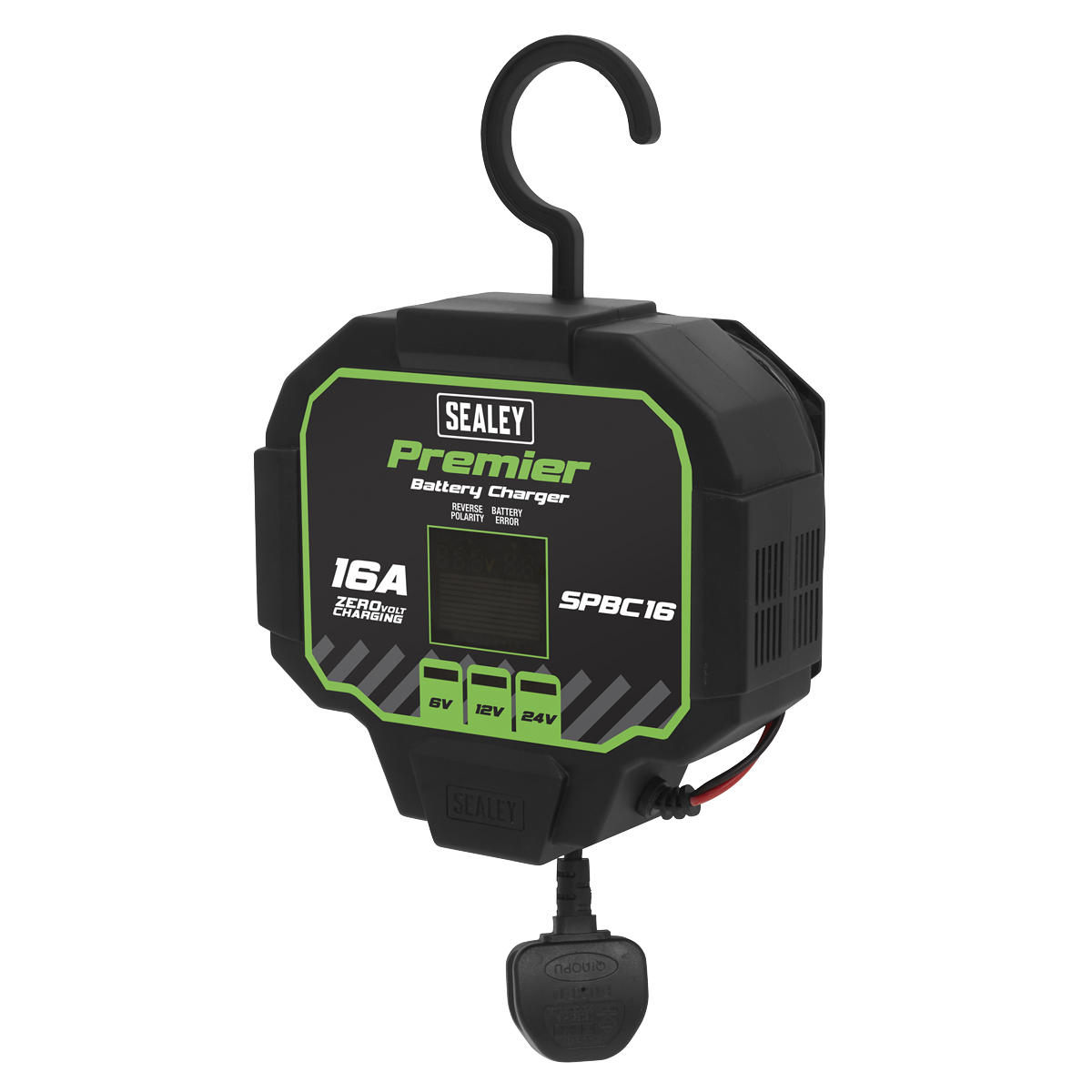 Sealey 16A Fully Automatic Smart Battery Charger & Maintainer Compact SPBC16