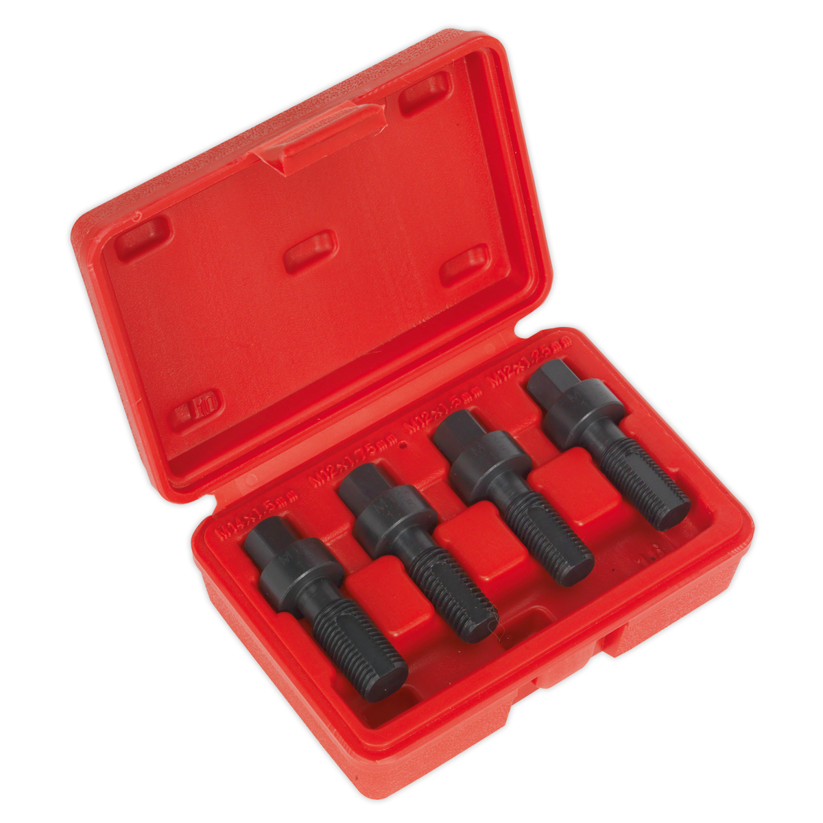 Sealey Wheel Bolt Thread Chasers M12 & M14 + Case For 12mm Socket Spanner SX205