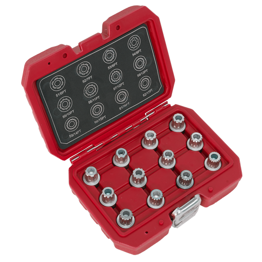 Sealey Locking Wheel Nut Key Set 12 Pieces Fits VW Vehicles Silver SX224