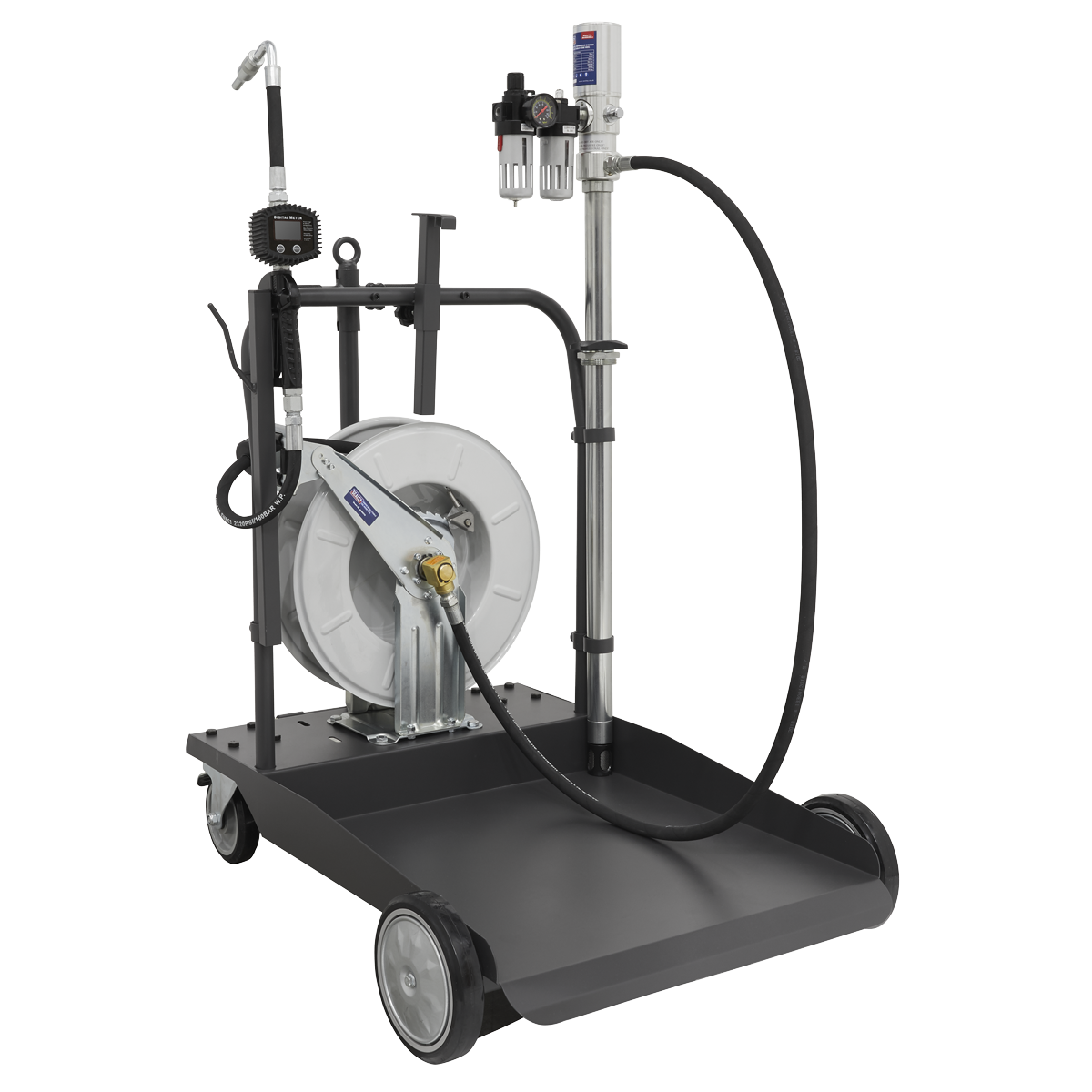 Sealey Oil Dispensing System Air Operated With 10m Retractable Hose Reel AK4562D