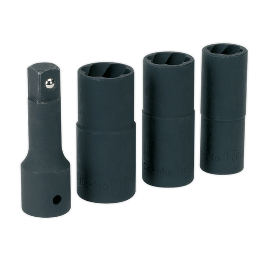 Sealey 1/2" Square Drive Impact Wheel Nut/Removal Flip Socket Set 4 Pieces SX271