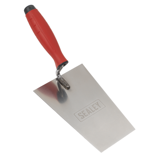 Sealey Stainless Steel Bucket Trowel Rubber Handle 180mm Soft Grip T1204