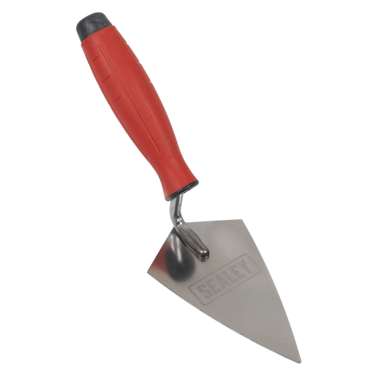 Sealey Stainless Steel Sharp Pointing Trowel Sharp Rubber Handle 140mm T1222