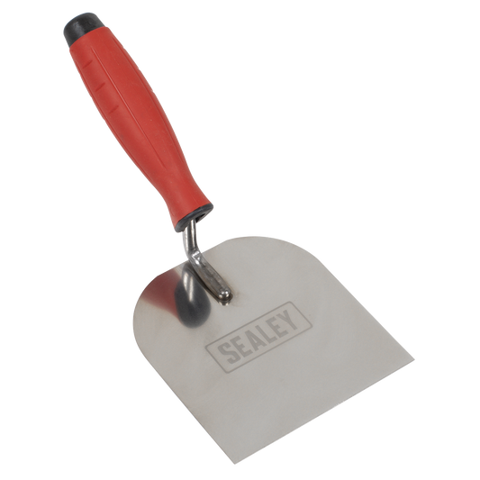 Sealey Stainless Steel Margin Trowel Rubber Handle 120mm Soft Grip T1706
