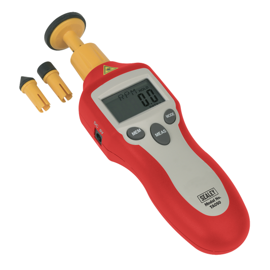 Sealey Digital Tachometer Contact/Non-Contact With Reflective Tape TA050
