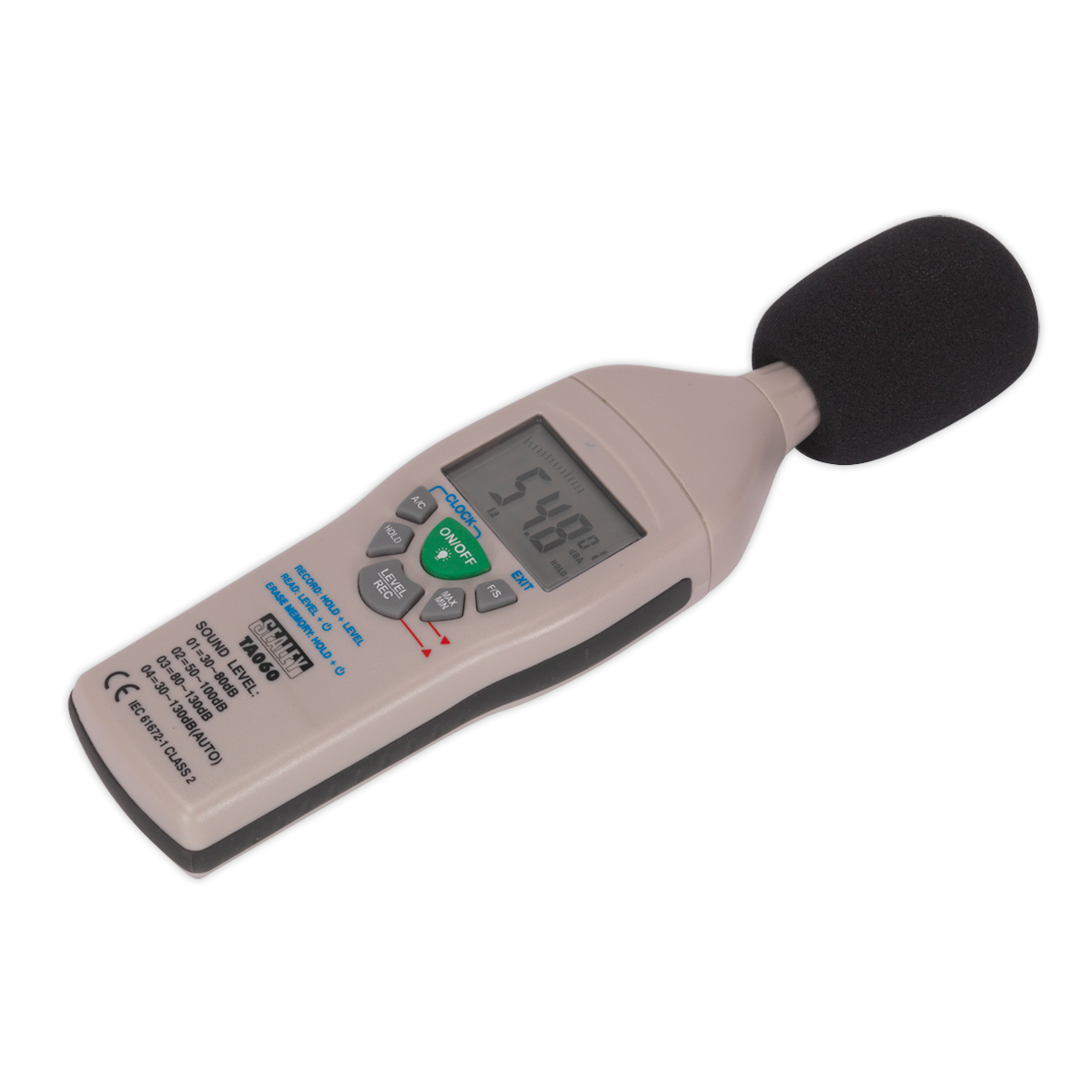 Sealey Sound Level Meter Bar Graph With Backlight Powered By 9V Battery TA060