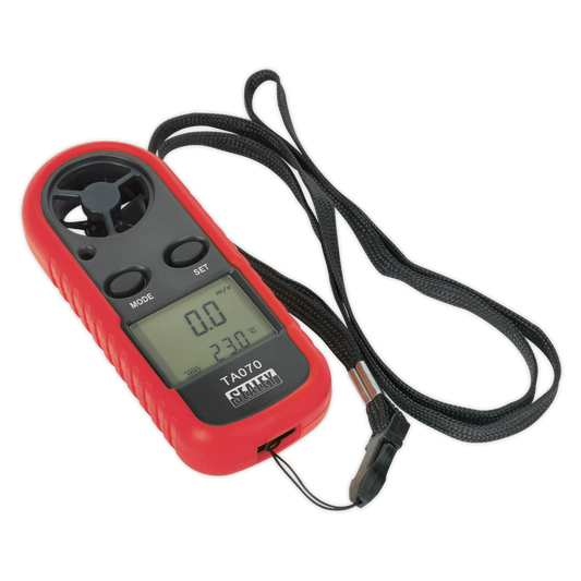 Sealey Anemometer With Beaufort Scale 24mm High Back-Lit LCD Screen TA070