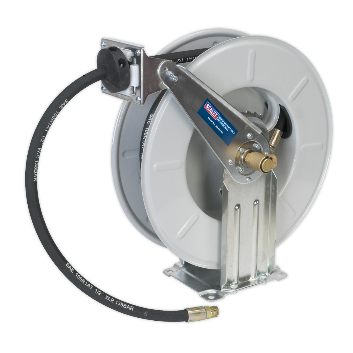 Sealey 10m Retractable Oil Hose Reel With Powder Coat Finish 1.5m Hose AK4567D