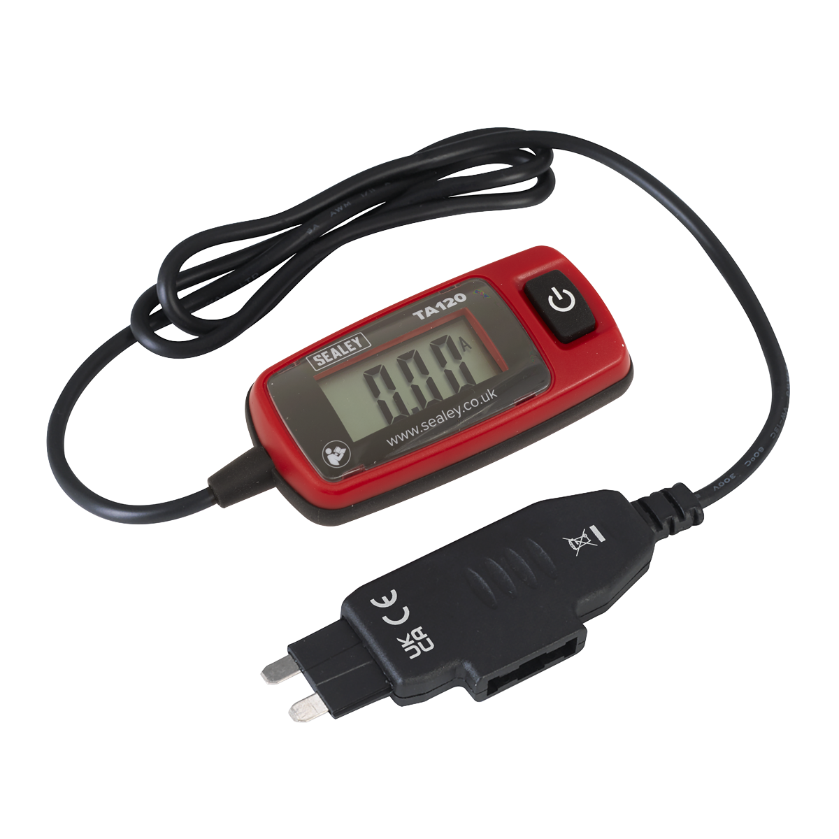 Sealey 20A Automotive Current Tester LCD Display - Standard Fuse Blade TA120