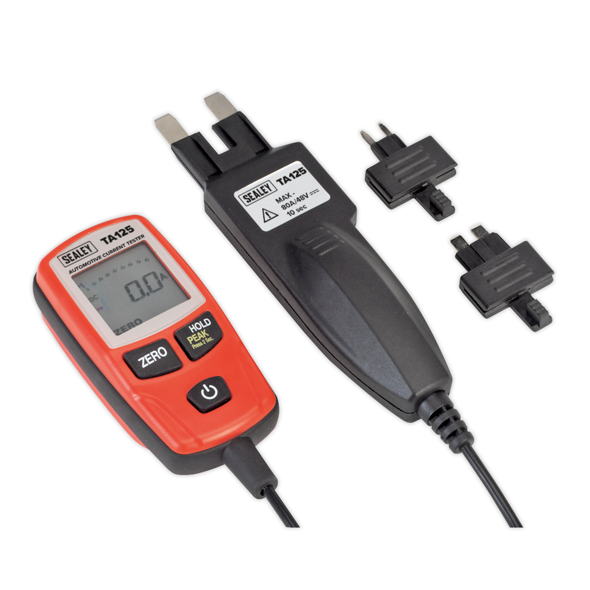 Sealey 80A Automotive Current Tester - Mini Standard & Maxi Fuse Blade TA125