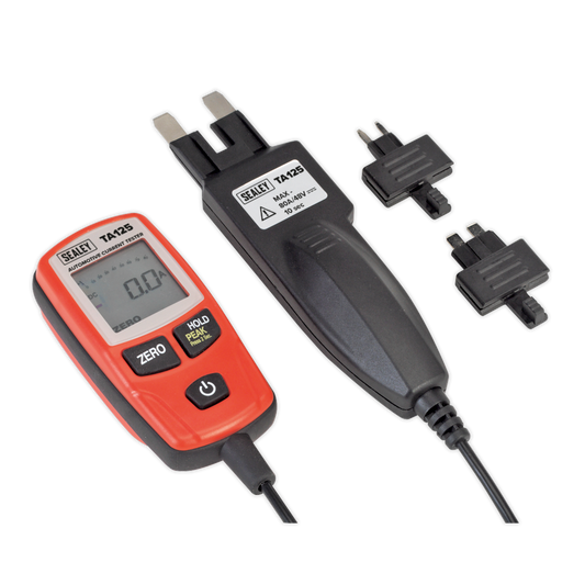 Sealey 80A Automotive Current Tester - Mini Standard & Maxi Fuse Blade TA125