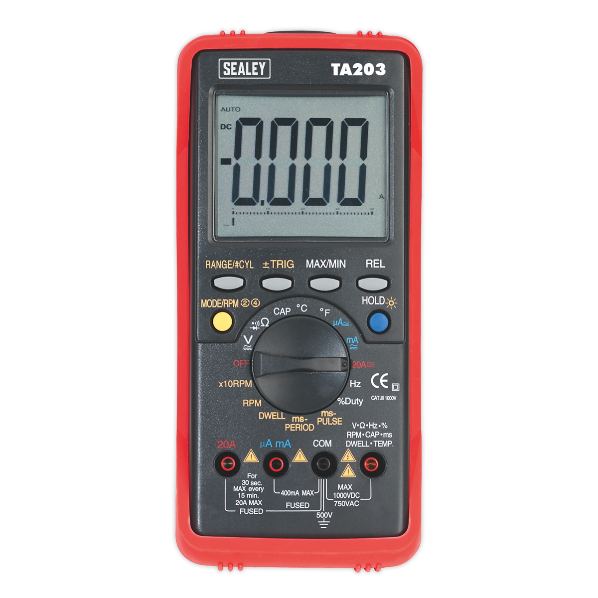 Sealey Automotive Digital Multimeter 15 Function Bar Graph/PC Link TA203