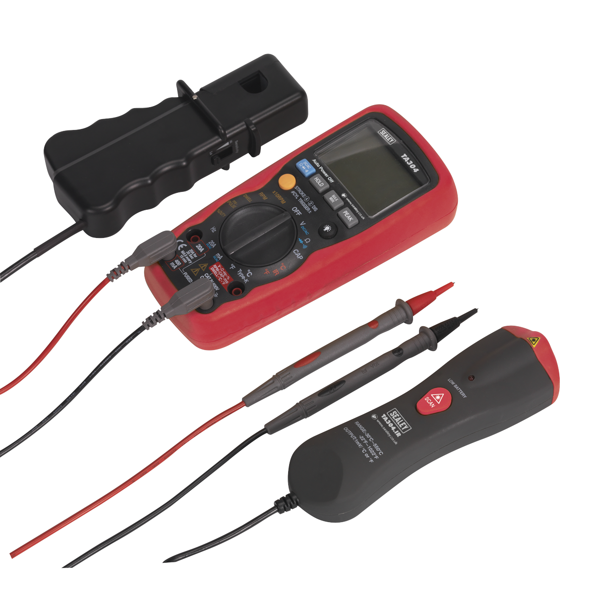 Sealey Digital Automotive Analyser 15 Function With IC/IR - Red/Black TA304