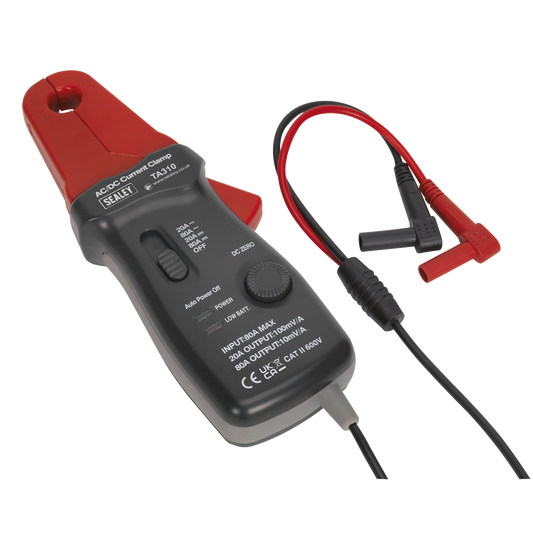 Sealey 20A/80A AC/DC Current Clamp Supplied In Storage Pouch - 12mm TA310