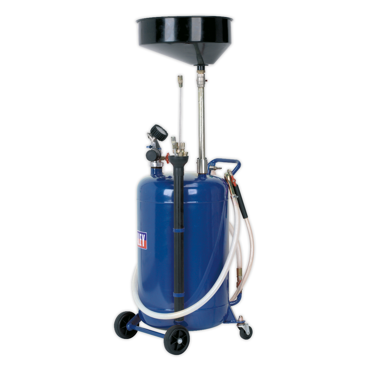 Sealey 90L Air Discharge Mobile Oil Drainer With Probes & Grid Filter AK459DX