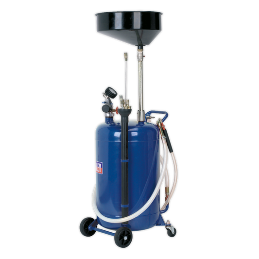 Sealey 90L Air Discharge Mobile Oil Drainer With Probes & Grid Filter AK459DX