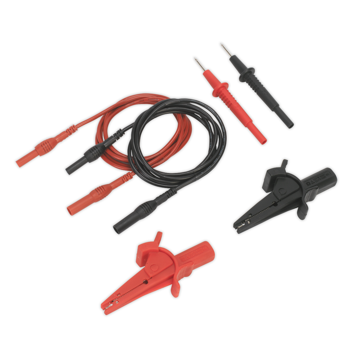 Sealey 1.35m Automotive Test Leads & Crocodile Clip Set - 6 Pieces Kit TATL