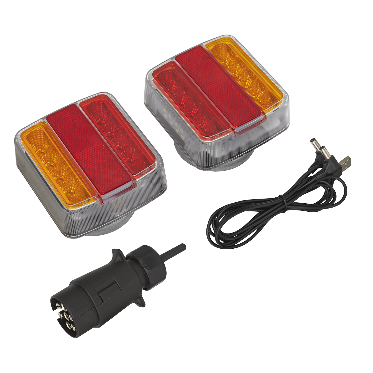 Sealey Wireless LED Trailer Tail Light Lamp Set 7-Pin EU Plug 2 Pieces TB18LEDW